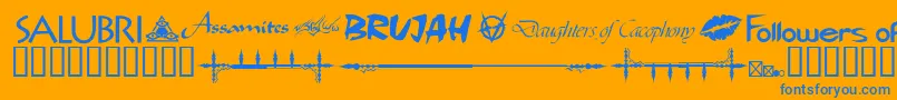 WwvampireDingbats Font – Blue Fonts on Orange Background