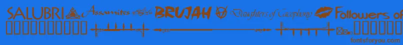Czcionka WwvampireDingbats – brązowe czcionki na niebieskim tle