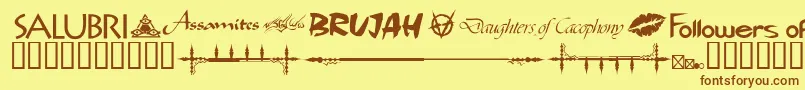 WwvampireDingbats Font – Brown Fonts on Yellow Background