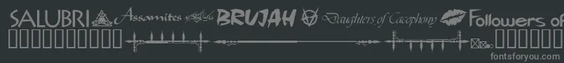 WwvampireDingbats Font – Gray Fonts on Black Background