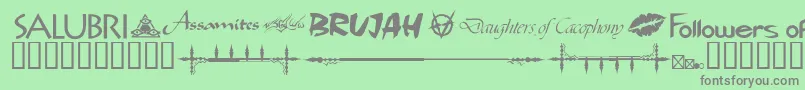 WwvampireDingbats Font – Gray Fonts on Green Background