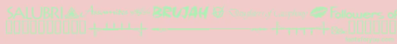 Fonte WwvampireDingbats – fontes verdes em um fundo rosa
