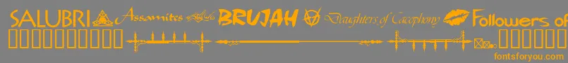 WwvampireDingbats Font – Orange Fonts on Gray Background