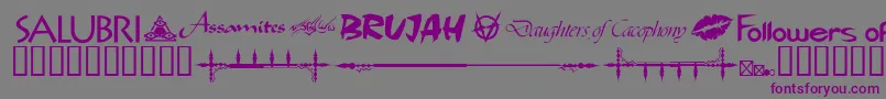 WwvampireDingbats Font – Purple Fonts on Gray Background