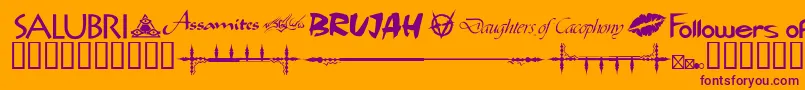 Шрифт WwvampireDingbats – фиолетовые шрифты на оранжевом фоне