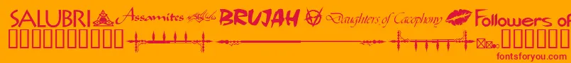 WwvampireDingbats Font – Red Fonts on Orange Background
