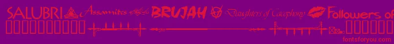 WwvampireDingbats Font – Red Fonts on Purple Background