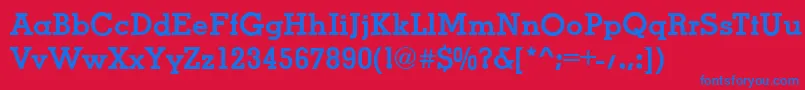 MissouriMediumRegular Font – Blue Fonts on Red Background