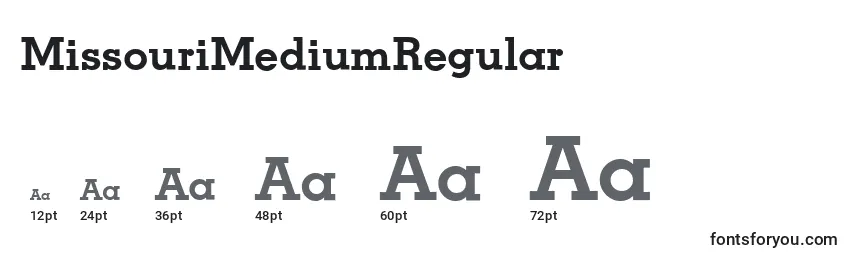 Размеры шрифта MissouriMediumRegular