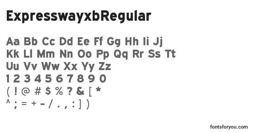 A fonte ExpresswayxbRegular – alfabeto, números, caracteres especiais