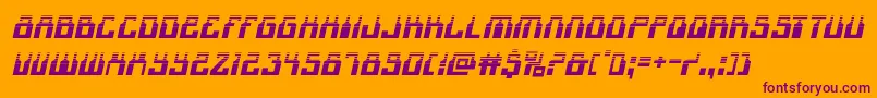 1968odysseyhalfital-Schriftart – Violette Schriften auf orangefarbenem Hintergrund