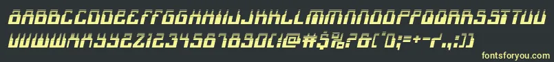 フォント1968odysseyhalfital – 黒い背景に黄色の文字