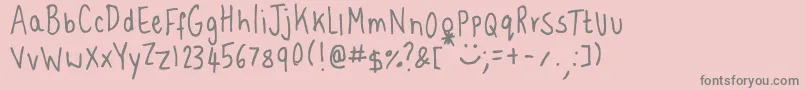 fuente HappyPappy – Fuentes Grises Sobre Fondo Rosa