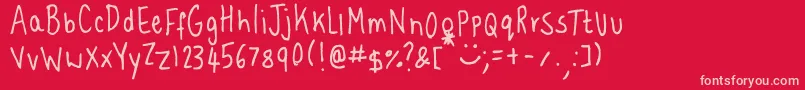 HappyPappy Font – Pink Fonts on Red Background