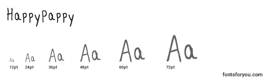 HappyPappy Font Sizes