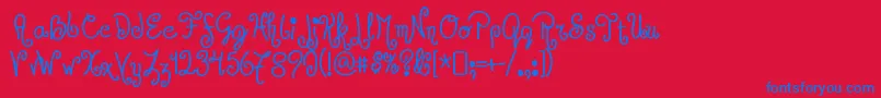 JandlesRegular Font – Blue Fonts on Red Background