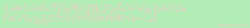 JandlesRegular Font – Pink Fonts on Green Background