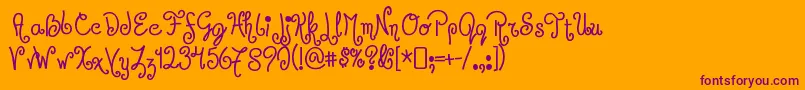 JandlesRegular Font – Purple Fonts on Orange Background