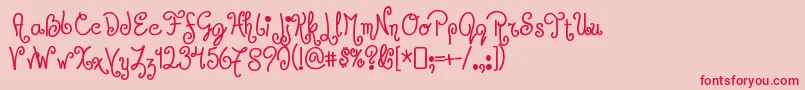 JandlesRegular Font – Red Fonts on Pink Background