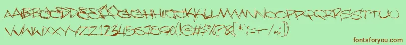 Шрифт Slammertag – коричневые шрифты на зелёном фоне