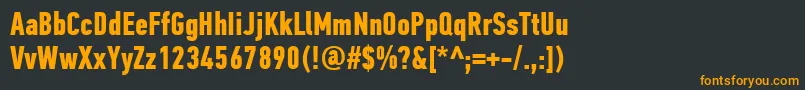 フォントPfdintextcompproBold – 黒い背景にオレンジの文字