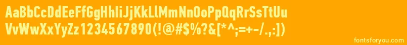 Шрифт PfdintextcompproBold – жёлтые шрифты на оранжевом фоне