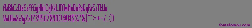 フォントHumanAlterEgo – 紫色のフォント、灰色の背景