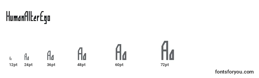 HumanAlterEgo font sizes