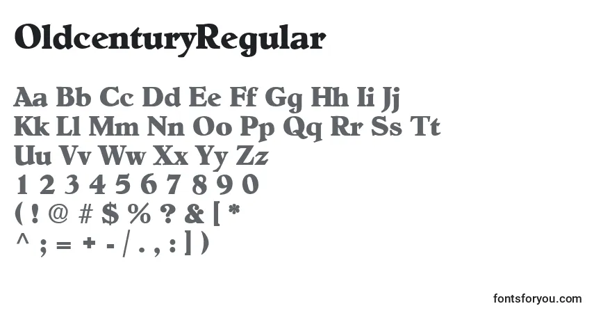 Шрифт OldcenturyRegular – алфавит, цифры, специальные символы