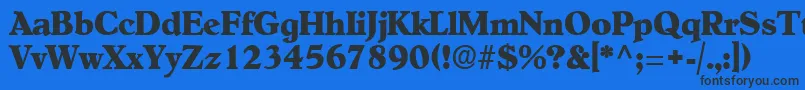 OldcenturyRegular Font – Black Fonts on Blue Background