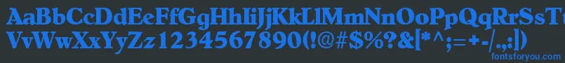OldcenturyRegular Font – Blue Fonts on Black Background