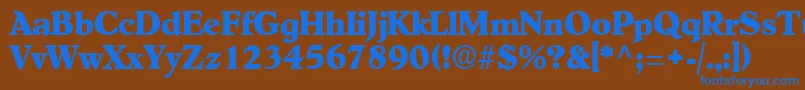 OldcenturyRegular Font – Blue Fonts on Brown Background