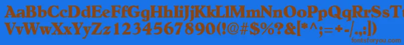 OldcenturyRegular Font – Brown Fonts on Blue Background