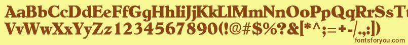OldcenturyRegular Font – Brown Fonts on Yellow Background