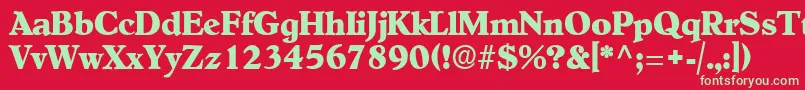 OldcenturyRegular Font – Green Fonts on Red Background