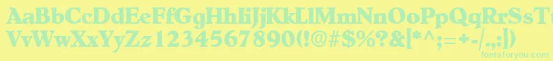 OldcenturyRegular Font – Green Fonts on Yellow Background