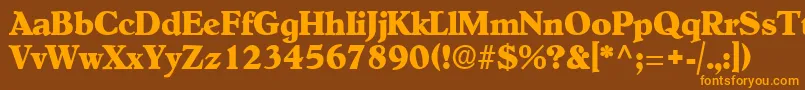 OldcenturyRegular Font – Orange Fonts on Brown Background