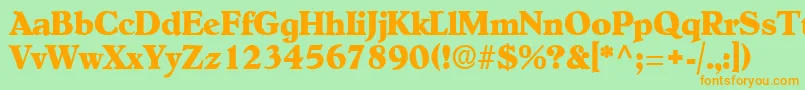 OldcenturyRegular Font – Orange Fonts on Green Background