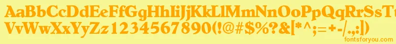 OldcenturyRegular Font – Orange Fonts on Yellow Background