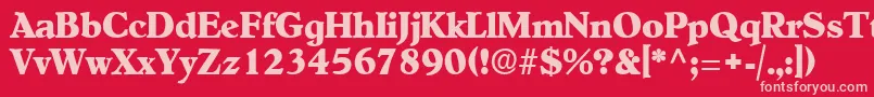 OldcenturyRegular Font – Pink Fonts on Red Background