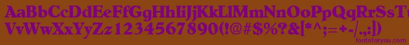 OldcenturyRegular Font – Purple Fonts on Brown Background