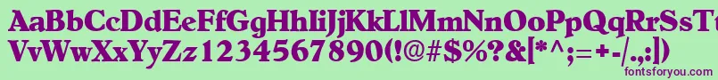 OldcenturyRegular Font – Purple Fonts on Green Background