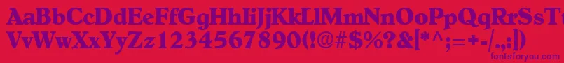 OldcenturyRegular Font – Purple Fonts on Red Background