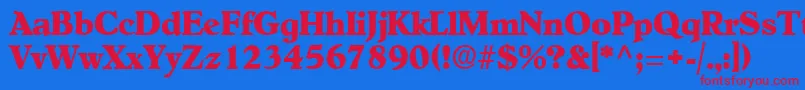 OldcenturyRegular Font – Red Fonts on Blue Background