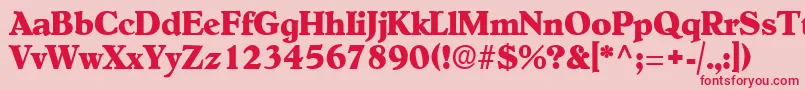OldcenturyRegular Font – Red Fonts on Pink Background