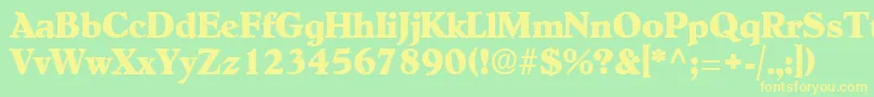 OldcenturyRegular Font – Yellow Fonts on Green Background