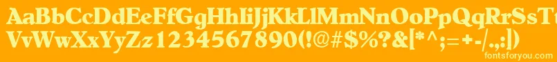 OldcenturyRegular Font – Yellow Fonts on Orange Background
