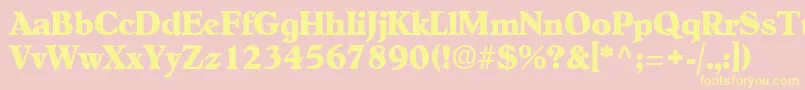 OldcenturyRegular Font – Yellow Fonts on Pink Background
