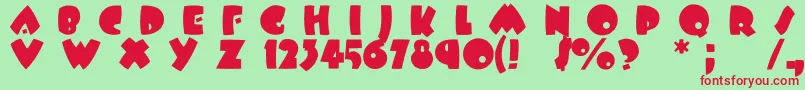 Garrette Font – Red Fonts on Green Background