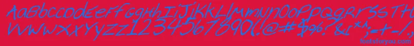Cheyennebi Font – Blue Fonts on Red Background